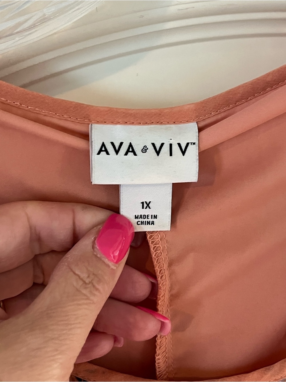 Ava & Viv Dusty Coral Floral Pleated Midi Asymmetrical Lined Dress Size 1X - Picture 2 of 16